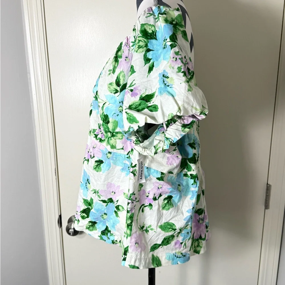 NWT Old Navy‎ Women’s Off the Shoulder Floral Cropped Blouse Plus Size 3X